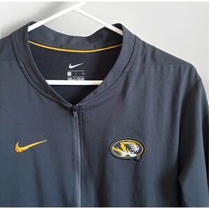 Nike University of Missouri Mizzou Tigers Zip Up Lightweight Black Jacket Small